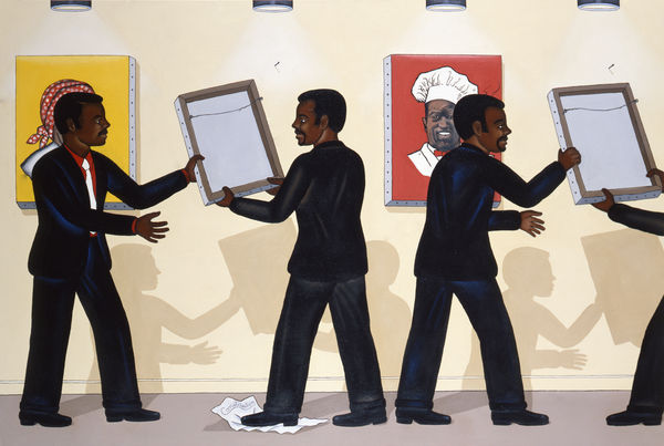 Roger Brown, Third World City Council Alderman Remove Pictures At An Exhibition Which They Find Offensive, 1988