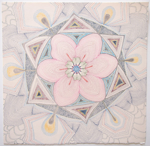 Sarah Morejohn Pink Earth Tonguled 9.5 x 10 inches (unframed), 12 x 12 inches (framed)