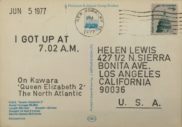 On Kawara, I Got Up at 7.02 A.M., Jun 5 1977, 1977