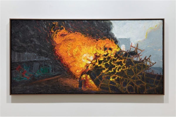 Koen Theys, Burning Tires at the Gate, 2021