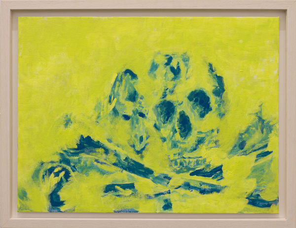 Richard Proffitt, untitled (green skull) , 2024