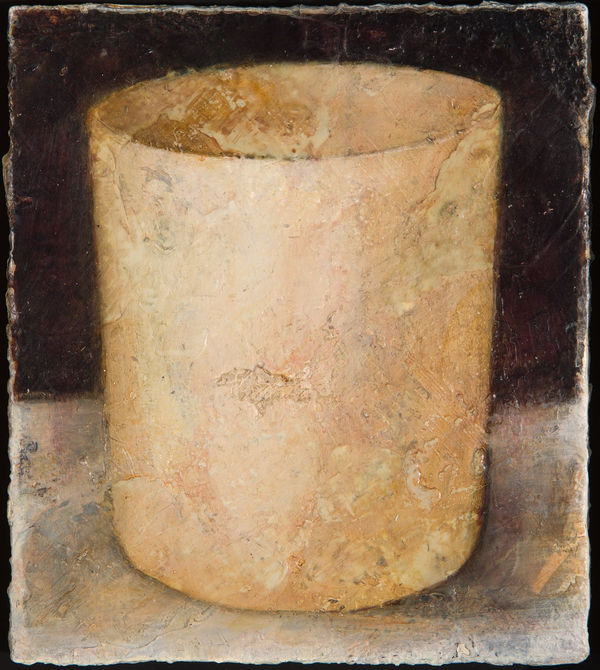 Peter White Pot, 2019 oil, acrylic and wax 13cm x 14cm