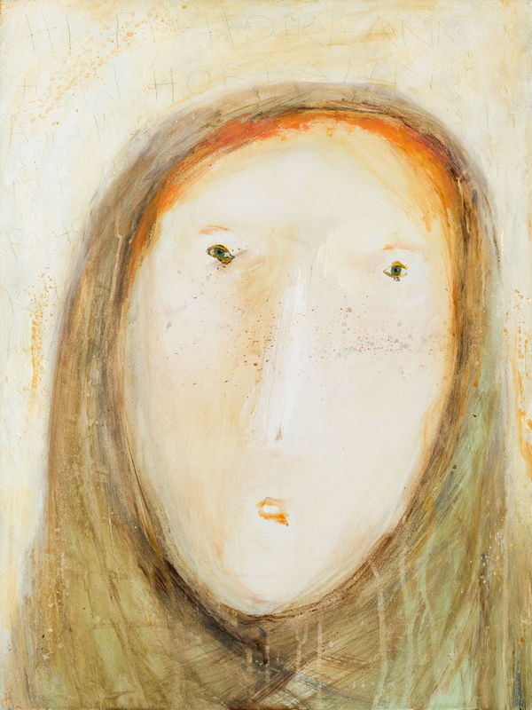 Henry Fraser Rua (red head), 2022 acrylic on board 60cm x 45cm