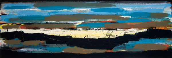 Robert McAulay Black Seam vi acrylic on gesso panel 30.5cm x 88cm