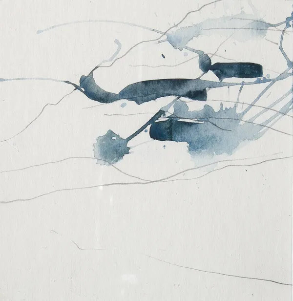 Lizzie Rose Scarba Marks ii, 2022 watercolour 18cm x 18cm framed