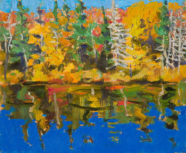 Allan MacDonald day of rest, Algonquin, 2021 oil on board 25cm x 30cm (41cm x 46cm framed)