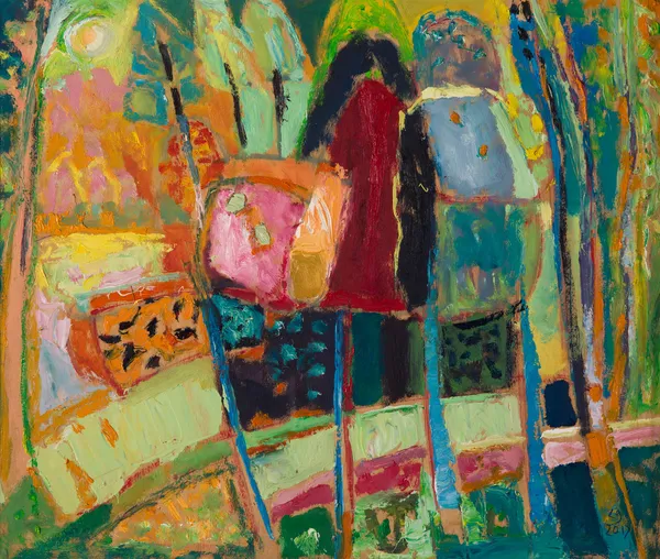 Leonie Gibbs Golden Harvest, 2017 oil on board 56cm x 64cm 22 x 25 in