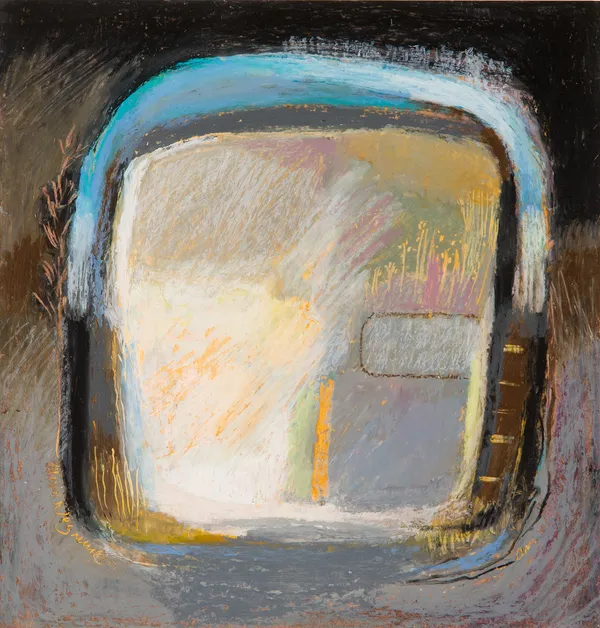 Ann Wegmuller RSW Night Garden 6, 2019 oil pastel 22cm x 21cm