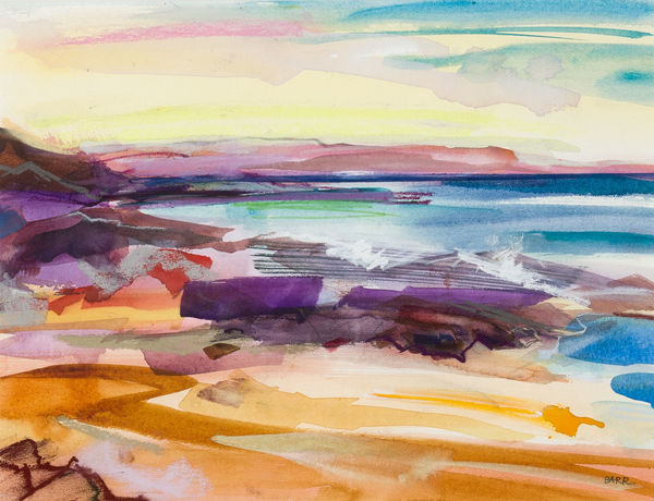 Shona Barr Opinan Beach sketch, 2023 mixed media on paper 34cm x 44cm (58cm x 66cm framed)