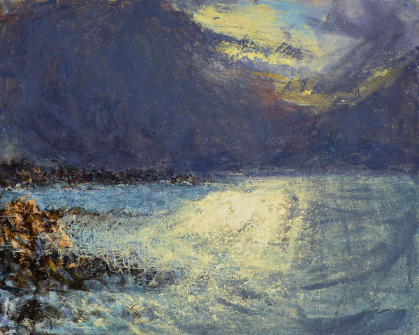 Allan MacDonald the coming brightness oil on canvas 120cm x 150cm