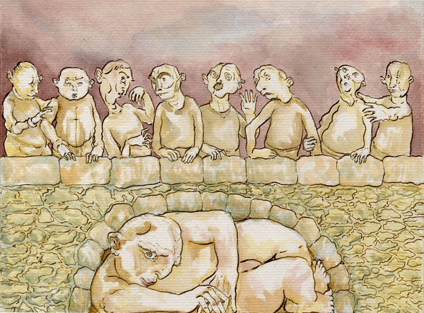 Robert Powell The Bridge, 2019 watercolour 17cm x 22cm