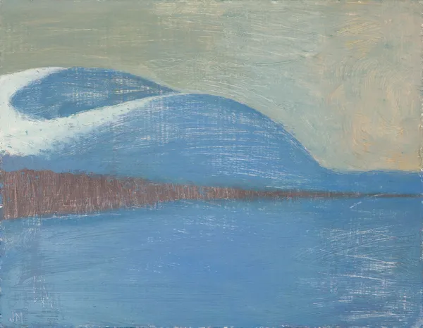 Jane MacNeill Snow Mountains and Loch oil on board 14cm x 18cm