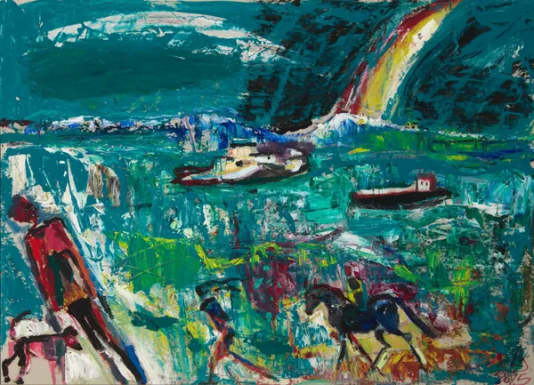 Leonie Gibbs Bembridge Fiasco, Isle of Wight, 2015 oil on board 63cm x 89cm