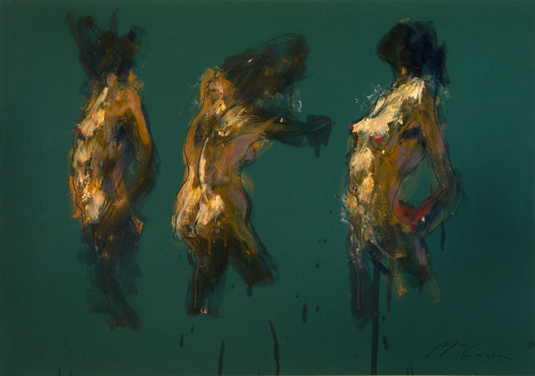 Alan McGowan Johanna x 3 oil and pastel on paper 59cm x 84cm