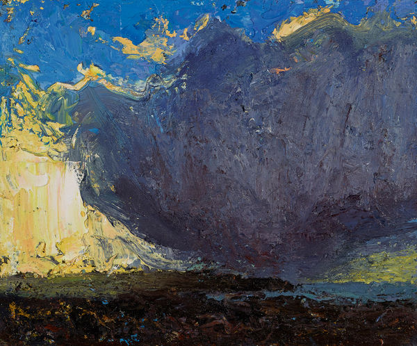 Allan MacDonald cloud poise, 2019 oil on canvas 25cm x 30cm