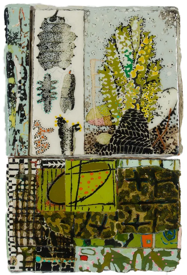 Lennox Dunbar RSA Winter Garden Albuquerque mixed media on board 33cm x 22cm (65cm x 54cm framed)