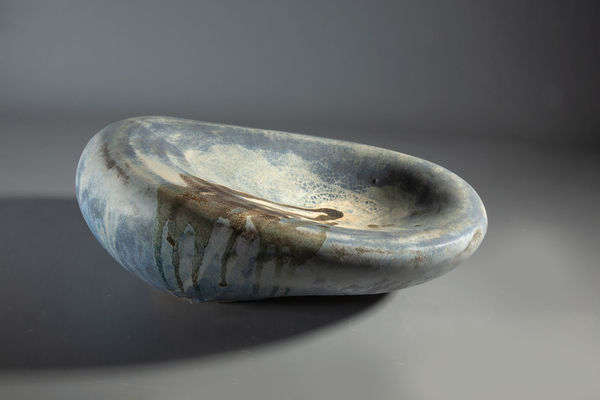 Illona Morrice Blue Stone Bird Bath, 2020 ceramic 14cm high x 40cm x 26cm