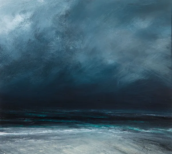 Ruth Brownlee Clearing Sky: Sandwick mixed media on board 44cm x 60cm