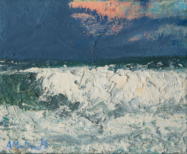 Allan MacDonald one wave, Dalbaig, 2019 oil on canvas 25cm x 30cm