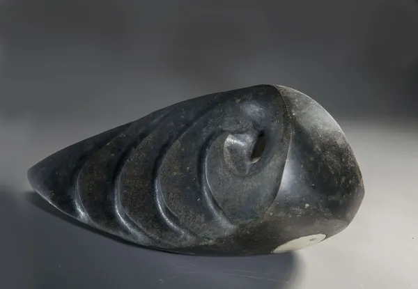 Steve Dilworth Deep Water Drogue, 2020 harris stone, whale bone, brass and deep water 14cm high x 33cm x 15cm