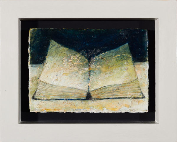 Peter White Book 4, 2024 oil, acrylic and wax 12.5cm x 17.5cm (20.5cm x 25.5cm framed)