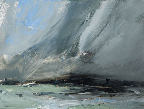 Janette Kerr Dark to Light - Voe of Dale, Shetland oil on board 30cm x 40cm