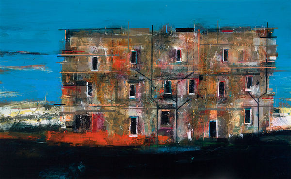 Robert McAulay Old Community acrylic on gesso panel 60cm x 99cm