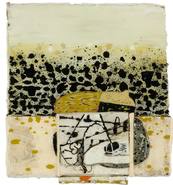 Lennox Dunbar RSA Lewis Shore mixed media on board 21cm x 25cm (45cm x 55cm framed)