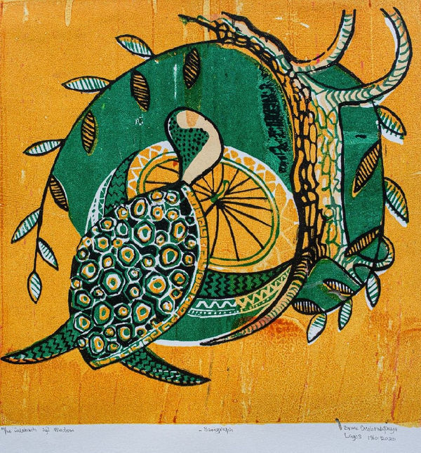 Bruce Onobrakpeya, Awhaire and the Calabash of Wisdom, 1960/2020