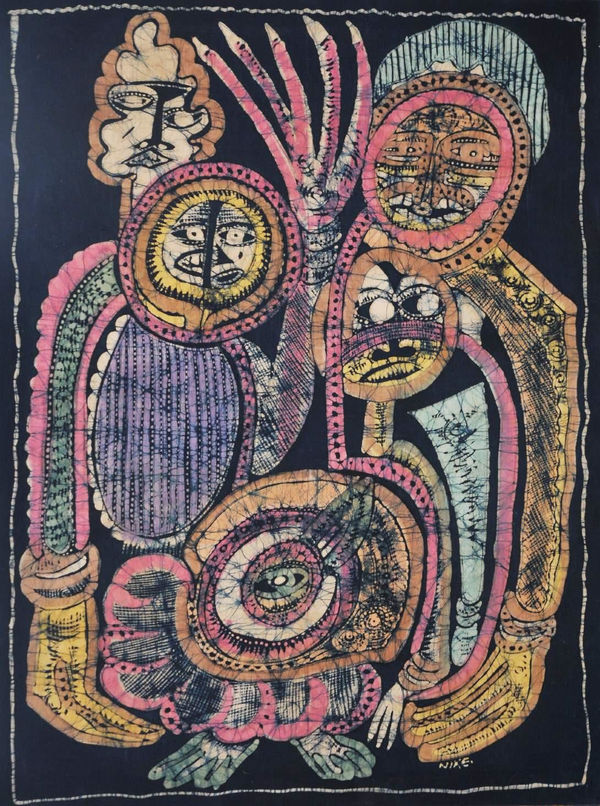 Nike Davies-Okundaye, The finger that feeds never lacks, 1979