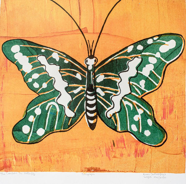 Bruce Onobrakpeya, Labalaba, the Butterfly , 1960/2020