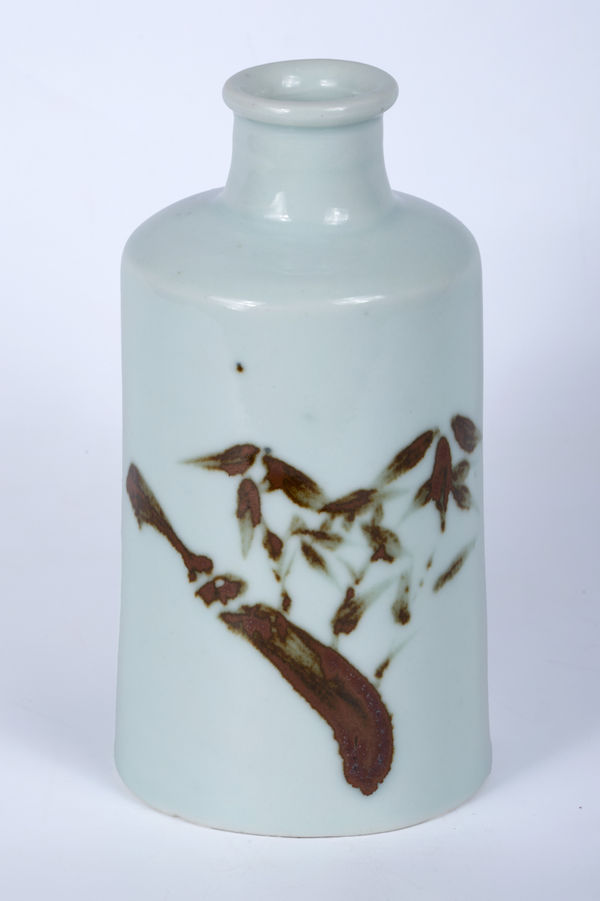 Han Ik-hwan, Bottle with Bamboo Decoration, 1980s