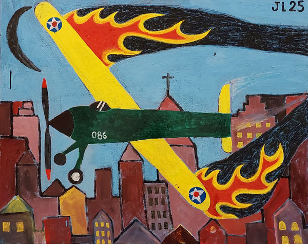 Joachim Lambrechts, Airplane above the city, 2025