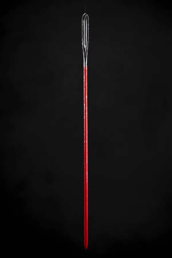 Makiko Harris, Sewing Needle 19 (Silver Chrome + Red), 2026