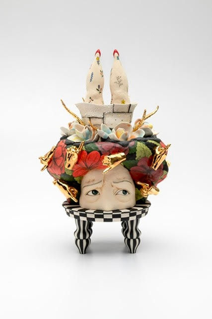 Occupied / 2025 10x9x15.5h Porcelain, Glaze, Gold, Resin $5000