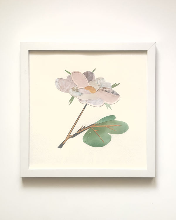 Chase Travaille, Flowers From the Birth of Venus (After Botticelli) No. 2, 12x12in, collage