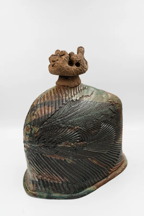 Kimpei Nakamura b. 1935 Bottle Vase Signed on underside; signed tomobako stoneware 14 1/2 x 14 in