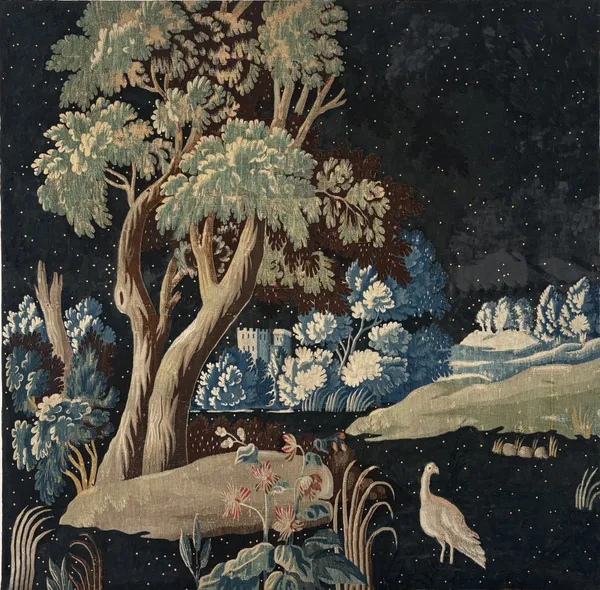 Renaud Auguste-Dormeuil, Tapisserie dite nuit bleue, Hope It Was Worth It (Ciel du 16 décembre 1707 - dernière éruption du mont Fuji dit éruption de Hôei), 2023