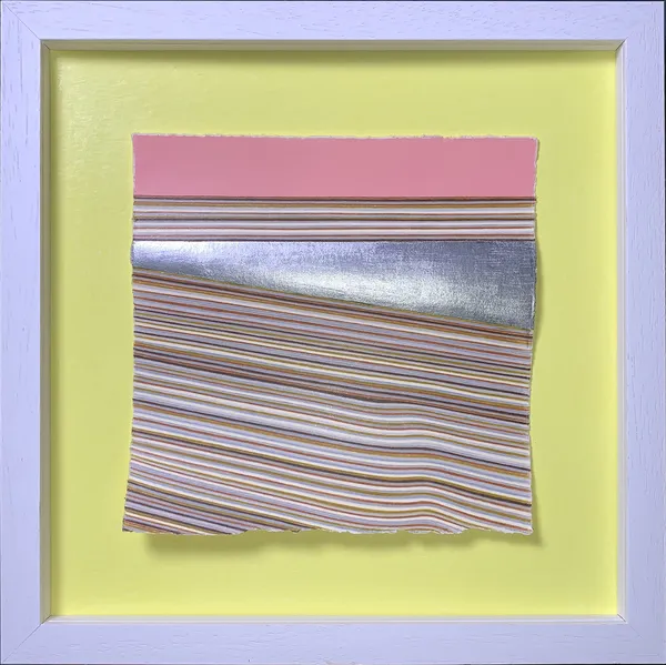 Yellow Beach. Colour Pencil and Metallic Acrylic Paint on Paper.