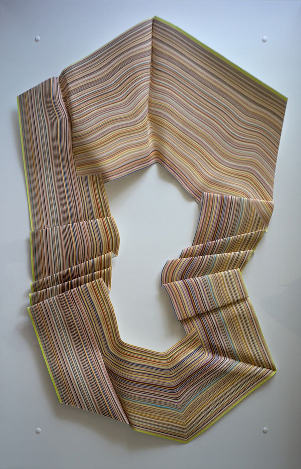 Full frontal view of Fault line 7. Colour pencil on paper.