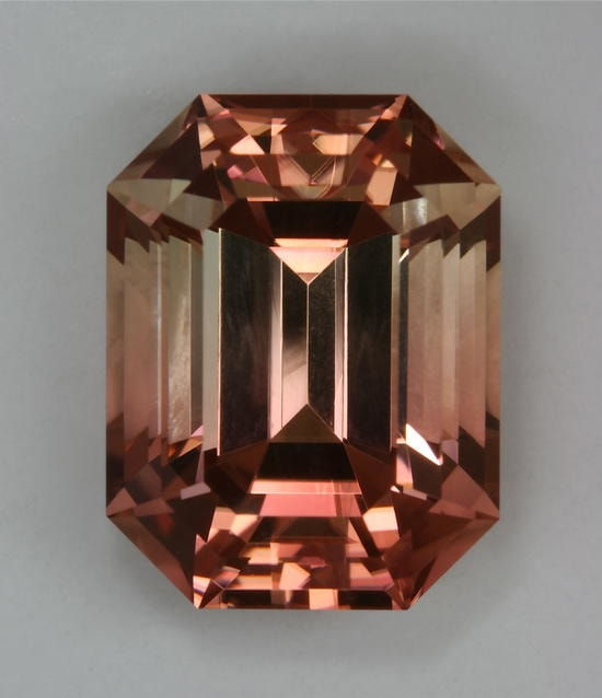 Peach Emerald Cut 8.58 ct