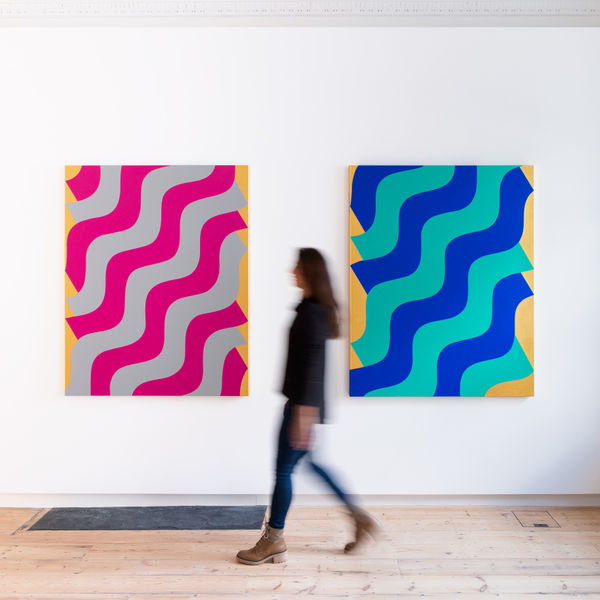 Mohamed Melehi, installation view, Arabian Moucharabieh, Cromwell Place London, 2020