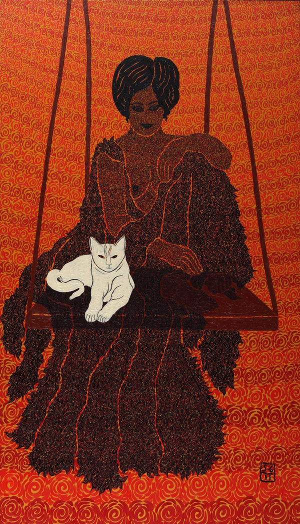 Selma Gürbüz, Woman With White Cat, 2011