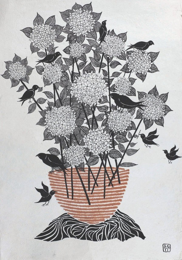 Selma Gürbüz, Still Life with Hydrangea, 2011