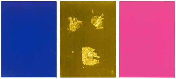Yves Klein, Monochrome und Feuer (Krefeld Triptych), 1961