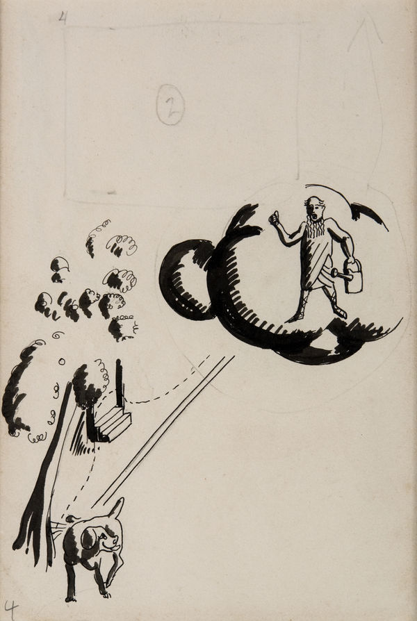 Alexander Calder - Drawings, Runt Piddling on a Tree, 1925