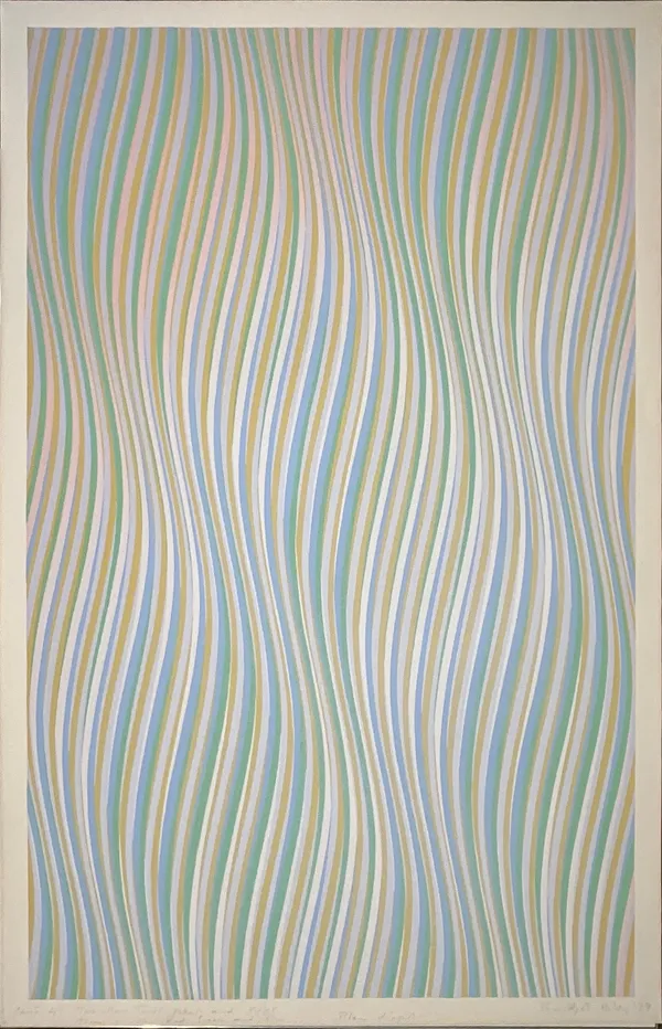 Bridget Riley, Series 41, Two Colour Twist, Yellow & Violet, Three Colour Twist, Red, Green & Blue, 1979