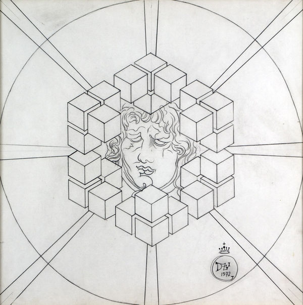 Salvador Dalí, Mascaron dans des Cubes, 1972