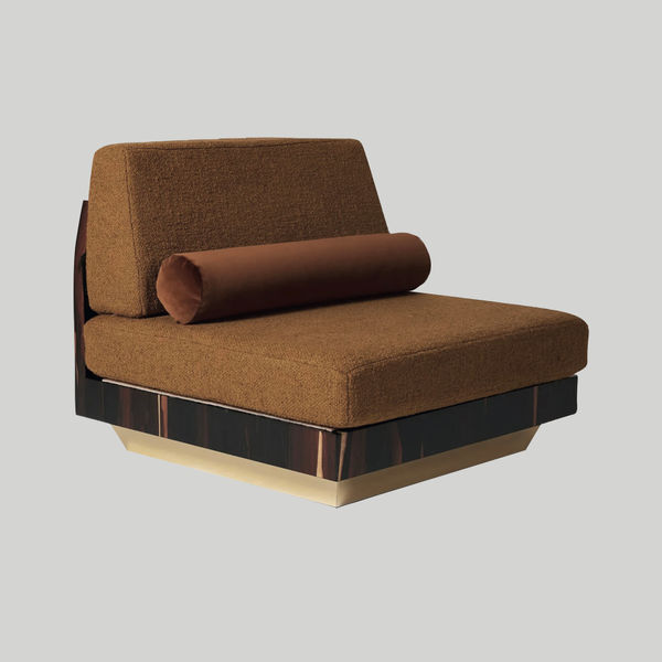 Macassar Ebony and Río Rosewood Marquetry Chauffeuse Chair