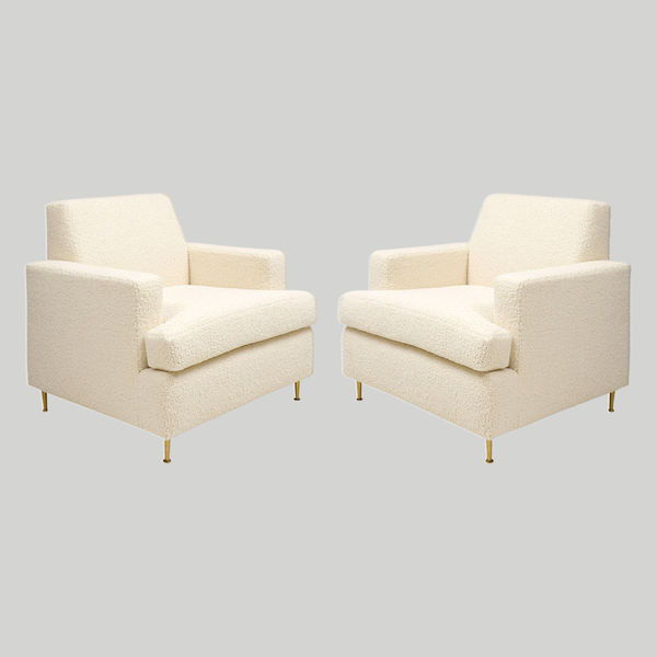 Custom Pair of Lounge Chairs in the Jean Michel Frank Manner